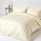HOMESCAPES 3-teiliges Premium-Bettwäsche-Set Creme-vanille aus 100% ägyptischer Baumwolle, 1 Bettbezug 230x220 cm & 2 Kissenbezüge 48x74 cm