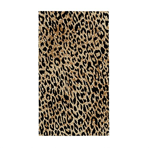 Surwin Strandhandtuch Mikrofaser, Leopardenmuster Strandtuch Sommer Strandtücher Schnelltrocknend Sand Proof Saugfähig Handtücher für Reise Strand Schwimmen Sport (Tiermuster,80x180cm)