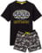 DC Comics Batman Pyjamas For Men | Short OR Long Leg Bottom Options Camo PJS | Adults Superhero Black T-Shirt & Adjustable Drawstring Loungepants Gift