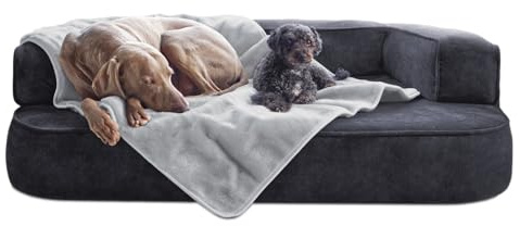 tierlando® Hundedecke Lilly Flauschige Kuscheldecke aus Plüsch, für Hunde Katzen und Welpen, waschbar und mobil einsetzbar, aus Acryl und Polyester Größe: 150x100cm | Farbe: 43 Hellgrau