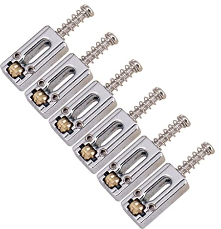 Jikoiuty 6 Pcs Metal Guitar Bridge Saddle Ball Roller String Tremolo Bridge Saddles for Electric Guitar,Silver