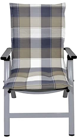 Niedriglehner Auflage 2er Set Gartenstühle 98x50 cm Grau-Blau WAOCMA - Made in EU mit ÖkoTex100 (98x50x6cm (2er Pack))