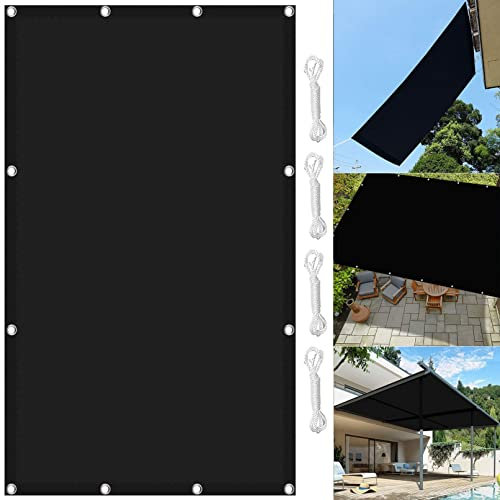 Sunsegel Rechteckig Wasserdicht 4 x 4 m 98% UV-Schutz Markise Zaun Leicht Und Haltbarkeit für Balkon Terrasse Garten Outdoor, Schwarz