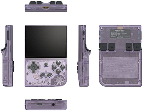 NogrAx Handheld Games Consoles - Retro Games Console RG35XX, Mini, with 64G TF Card, 5400+ Classic Games, 3.5-inch IPS Screen Travel Toys or emulator Console Gifts for Kids (Purple)