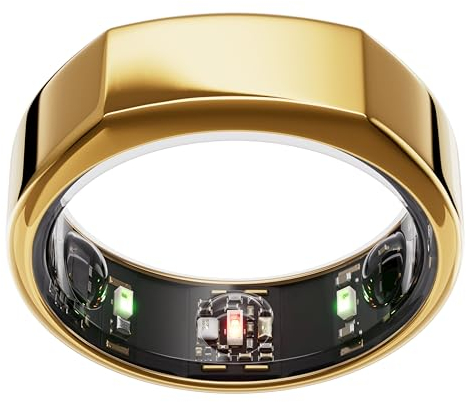 OURA Gen3 Heritage Smart-Ring - Größe 9, Gold | Wearable für Schlaf-, Herzfrequenz- und Fitnesstracking - Bis zu 7 Tage Akkulaufzeit - Kompatibel mit iOS/Android - Bestimme Deine Größe vor dem Kauf