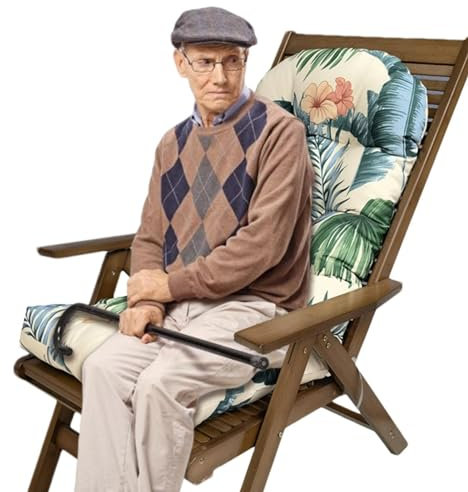 Ahuuen Hochlehner Auflage | Sitzkissen Und Rückenkissen | Sitzkissen Gartenstuhl Mit Rückenlehne | Sitzkissen Für Terrasse Und Garten | Für Rattan-Möbel, Lounge-, Terrasse, Garten- Und Balkonmöbel