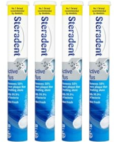 Active Plus Denture Cleaning Tablets 30 (Pack of 4 Total 120 Tablets)