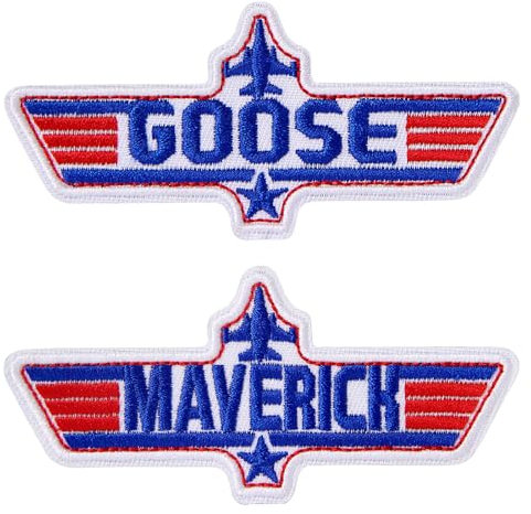 XMJY Maverick Patches – Goose & Maverick bestickte Klett-Patches, Moral-Patch für Rucksäcke, Hundegeschirr, Armee-Westen, Turnbeutel, Hüte, Helme, 2 Stück