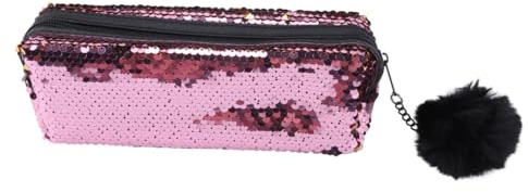 Paillettenbesetztes Meerjungfrauen Federmäppchen, Rosa, mit Reißverschluss