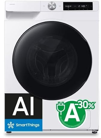 Samsung Lavasciuga AI Control EcoDosatore WD90HG6U94BE/U3 Libera installazione, 9/6 Kg, Wifi, Ecodosatore, Super Speed, Vapore, Carica Frontale, 60l x 85h x 69p cm
