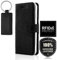 SURAZO Handy Hülle Für Apple iPhone 8 Plus - TV RFID Nubuk Schwarz - Glattleder und Veloursleder Premium - Vintage Wallet Case