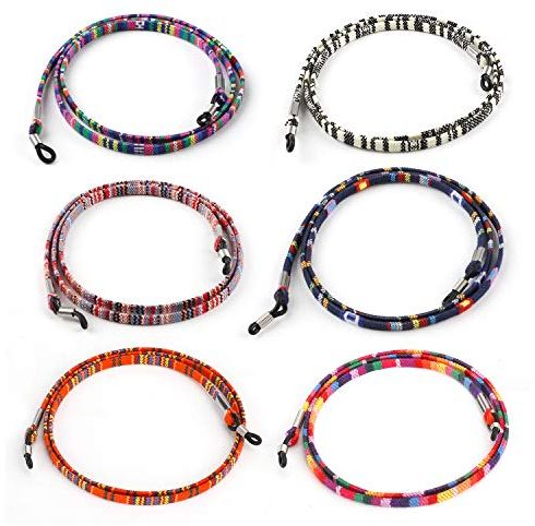 Hifot Laccio Occhiali 6 Pezzi, Cinturino Catena Occhiali Sole, Catenine cordini Occhiali Lettura per Sport Donna Uomini Bambini