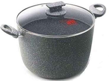 PENTOLA REGINA DI PIETRA CM.26 CON COPERCHIO VETRO CUCINA
