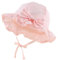 XIAOHAWANG Sommerhut Baby Mädchen UV Schutz Sonnenhut Mütze Baby Sommer Mützen Baumwolle Mit Schleife und Bindebändern (Rosa Stickerei, 44cm(0-3 Monate))
