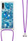 Handykette Handyhülle für Samsung Galaxy A50 Hülle,Glitzer Quicksand kreatives Fließende Flüssigkeit schwimmt Silikon Case mit Umhängeband Handykordel Band Kette für Samsung Galaxy A50,YB GS Die