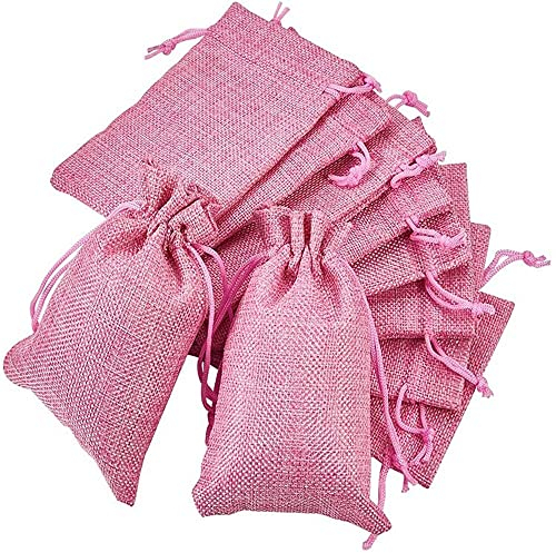 WLYX 50 PCS Lin Cordon De Serrage Poche, Petit Sac En Tissu Réutilisable Bijoux Cadeau, Sac De Rangement Sac De Riz Sac De Vin (Color : #-12, Size : 17 * 23cm)