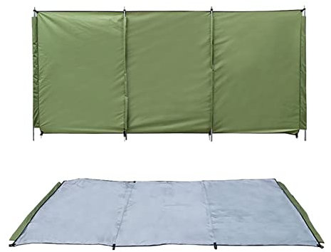Paravento da campeggio, per fornelli, antivento, per balcone, spiaggia, antivento, per esterni, per giardino, barbecue, picnic, terrazza, verde, 300 x 140 cm