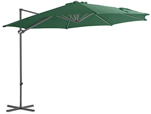 INLIFE Ampelschirm mit Stahlmast Grün 300 cm