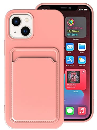 König Design Handyhülle kompatibel mit Apple iPhone 14 Schutzhülle Case Cover Kartenfach Hell-Pink