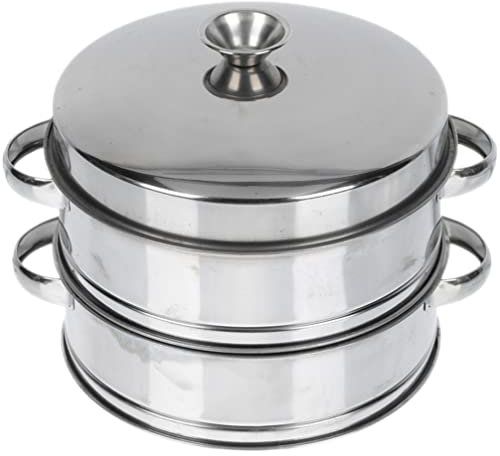 Operitacx Topf Dampfgarer Töpfe & Pfannen -Dampfgarer Mit Deckel 2-Stöckiger Haushalts-Dampfgarer 2 Dampfgarer Deckel Für 20 Cm Backofenfest