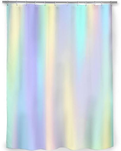 Duschvorhang aus Polyester 180x205cm Pastell Regenbogen Anti-Schimmel Stoff Badevorhang Waschbar Wasserdicht Abstrakt Ombré Duschvorhänge für Badezimmer Badewanne mit 12 Duschvorhängeringen