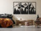 VAILLA Berge Wanddeko, Wandbild aus Holz, Wand deko in Schwarz Gold, 3D Bilder, Wandbilder Home Wall Art Dekoration, Wandaufkleber, Moderne Deko, Bilder für Zuhause Schlafzimmer, Wohnzimmer (Berge 6)