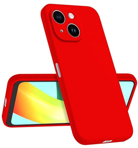 Longstong Coque Compatible avec Smartphone, Compatible with iPhone 15 (6.1), Fine Antichoc Personnalisée Design Minimaliste - Rouge de Chine