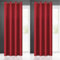 Eurofirany Rita Vorhang Gardine Glatt Schlicht Einfarbig-8 Ösen Modern Schlafzimmer Wohnzimmer Lounge Kinderzimmer 1 Stück Einzeln, Polyester, Rot, 140 x 250cm (Packung mit 2)