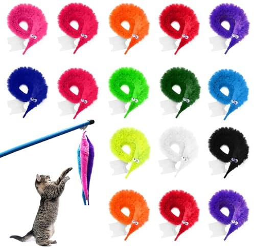 XJKLBYQ Worm on a String, Magic Worms, Soft Toy, 16 Colours Cat Toy for Kids, Trick Carnival Party Favors