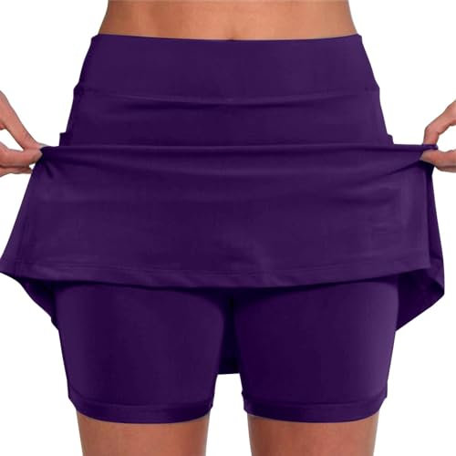 Generisch Kurze Hose Damen Leichte Sommer Shorts Bequeme Wanderhose Luftig Jogginghose Casual Radlerhose Figurbetont Kurze Sporthose Yogahose High Waist Stretchhose Strandhose (A11 Dark Purple,3XL)
