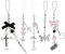 DKDDSSS Lot de 5 Pendentifs Y2K pour Téléphone Portable, Attache Cordon Téléphone Portable Chaîne, Bijoux de Telephone, Porte-Clés, Cordon Telephone Portable Bijoux