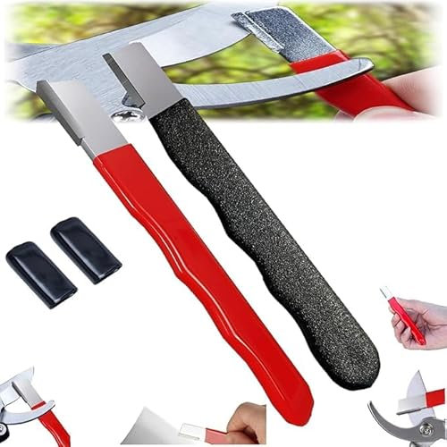 Aiguiseur rapide portable, aiguiseur de couteaux à main, aiguiseur de lame de pelouse pour outils de jardin, couteaux, élagueurs, cisailles, cisailles, haches, tondeuses à gazon (2 mélanges)