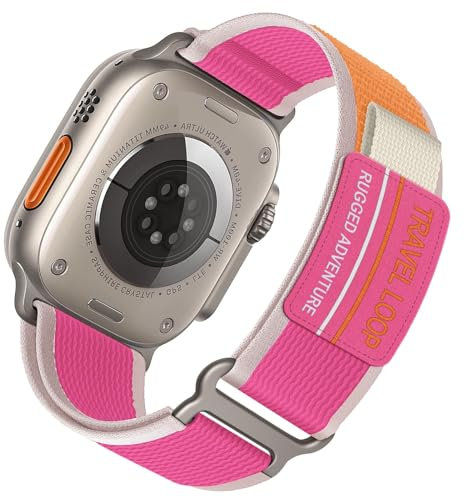 Trail Loop für Apple Watch Armband Ultra/2 49mm 46mm 45mm 44mm 42mm 40mm 41mm 38mm iWatch Armbänder Damen/Herren,Nylon Sport Klettverschluss Band für Apfelband SE/2nd Series 10 9 8 7 6 5 4 3 2 1