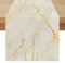 Tischläufer Modern Frühlings Sommer Weiß Gold Leinen Tischläufer Marmor Goldene Textur Abstrakte Kunst Tisch Läufer für Kaffee, Esszimmer, Kommode, Beistelltisch, Schlafzimmer 40 x 180 cm