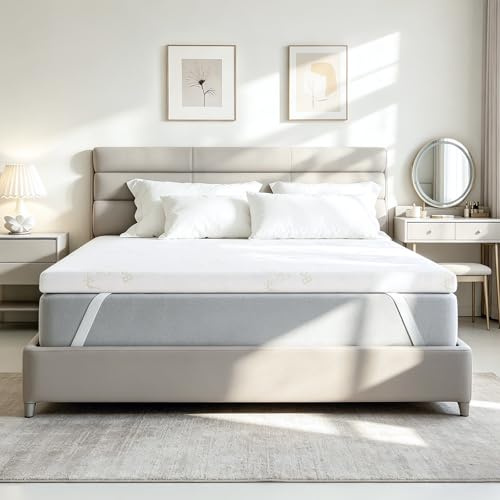 NOFFA Surmatelas 160x200x5cm, Mousse à Mémoire de Forme, Housse Amovible Lavable avec Fermeture Éclair
