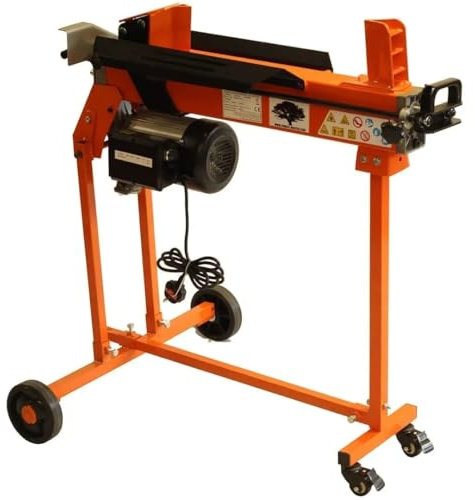 Forest Master FM10TW-TC 5 Ton Heavy Duty Electric Log Splitter with Trolley Stand, DUOCUT Blade and Ramstop - 2200W Motor, Pre-Filled and Ready For Use - CE/UKCA Compliant