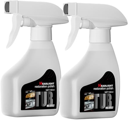 Generisch Scheinwerfer Aufbereitung Flüssigkeit Set, 180ml Auto Scheinwerfer Politur Spray, Autoscheinwerfer Reparaturflüssigkeit Scheinwerfer Reparaturspray für hellere, klarere Sicht (1, A)