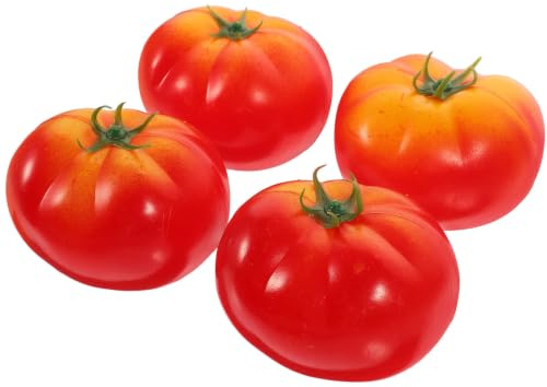 DIYEAH 4 Stück Teiliges Realistische Künstliche Tomaten Deko aus Schaumstoff Lebensechte Gemüse attrappen für Küchen Schaufenster Fotorequisiten Vielseitige Dekoration