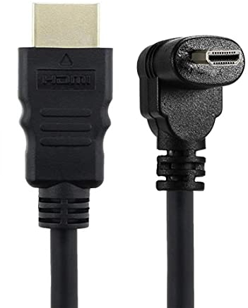 Chenyang Câble HDTV HDMI mâle vers micro HDMI mâle incliné vers le bas à 90 degrés pour téléphones, tablettes et appareils photo 50 cm