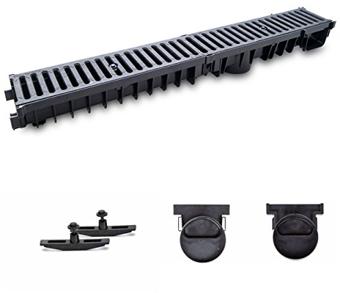 ZMMMAXPOL 1m Entwässerungsrinne mit Dichtung Belastungsklasse B125. Gussrost (Gußrost). Tiefe: 100mm