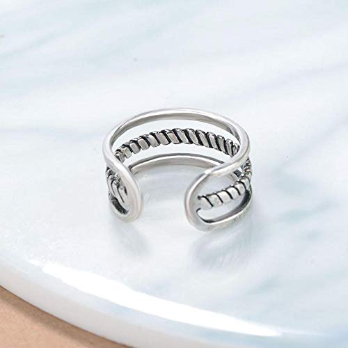 Ring Öffnen Bohemian Vintage 925 Sterling Silber Mehrschichtige Ringe Für Frauen Modeschmuck Verstellbare Fingerring Mädchen
