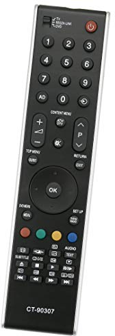 ALLIMITY CT-90307 Fernbedienung Ersetzen fit für Toshiba REGZA TV 32AV505D 37AV504D 32XV505D 32AV505 32AV505DG 26AV505D 42RV555D 32AV555DB 32AV565DG 26AV505DG 32AV565DG 37RV555D