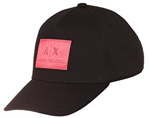 Armani Exchange Damen Contrast Patch Logo On Front Baseball Cap, Schwarz, Einheitsgröße