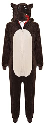 A2Z 4 Kids Animal Onesie for Kids Girls Boys Super Soft Costume Onesie - E.S Wolf 5-6.