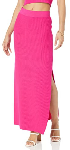 The Drop, gonna in maglia da donna Tyler, a costine, rosa acceso, M