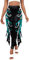 Meerjungfrau Leggings für Frauen 3D gedruckt Fischschuppen Hose mit Flossen Meerjungfrau Schwanz Kostüm Hohe Taille Drachen Print Legging, B Schwarz, X-Groß