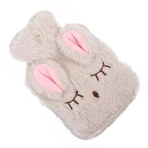 Bouillotte Mignonne avec Couvercle, Bouillotte Amovible en Caoutchouc de Lapin Chaud ou Froid avec Couverture Mignonne pour Animal en Peluche, Sac à Eau Chaude en PVC étanche