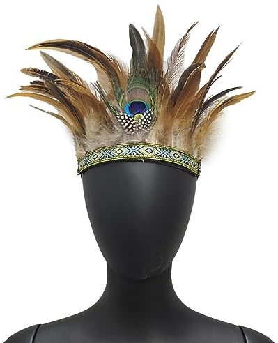 Bandeau De Plumes, Plume Coiffe Couronne Coiffe Plume Garniture Couronne Plume Garniture Couture Artisanat Couronne Paon Fascinator Bandeaux Décoratifs Pour Costume De Fête Halloween Bandeau