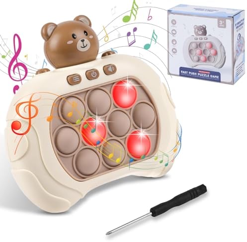 Ainiv Pop it Fidget Spielzeug, Quick Push Spiel, Puzzle-Spielmaschine Game Controller, Bubble Sensory Fidget Toy mit Musik, Elektronisches Sensorspiel für frühe Entwicklung und Konzentrationstraining