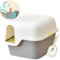 BPS Aseo Cerrado para Gato Arenero Cubierto con Pala Sanitaria Bandeja Arena para Mascotas Gatos 2 Colores 50 x 51 x 39 cm (5566 Gris) BPS-5566GR